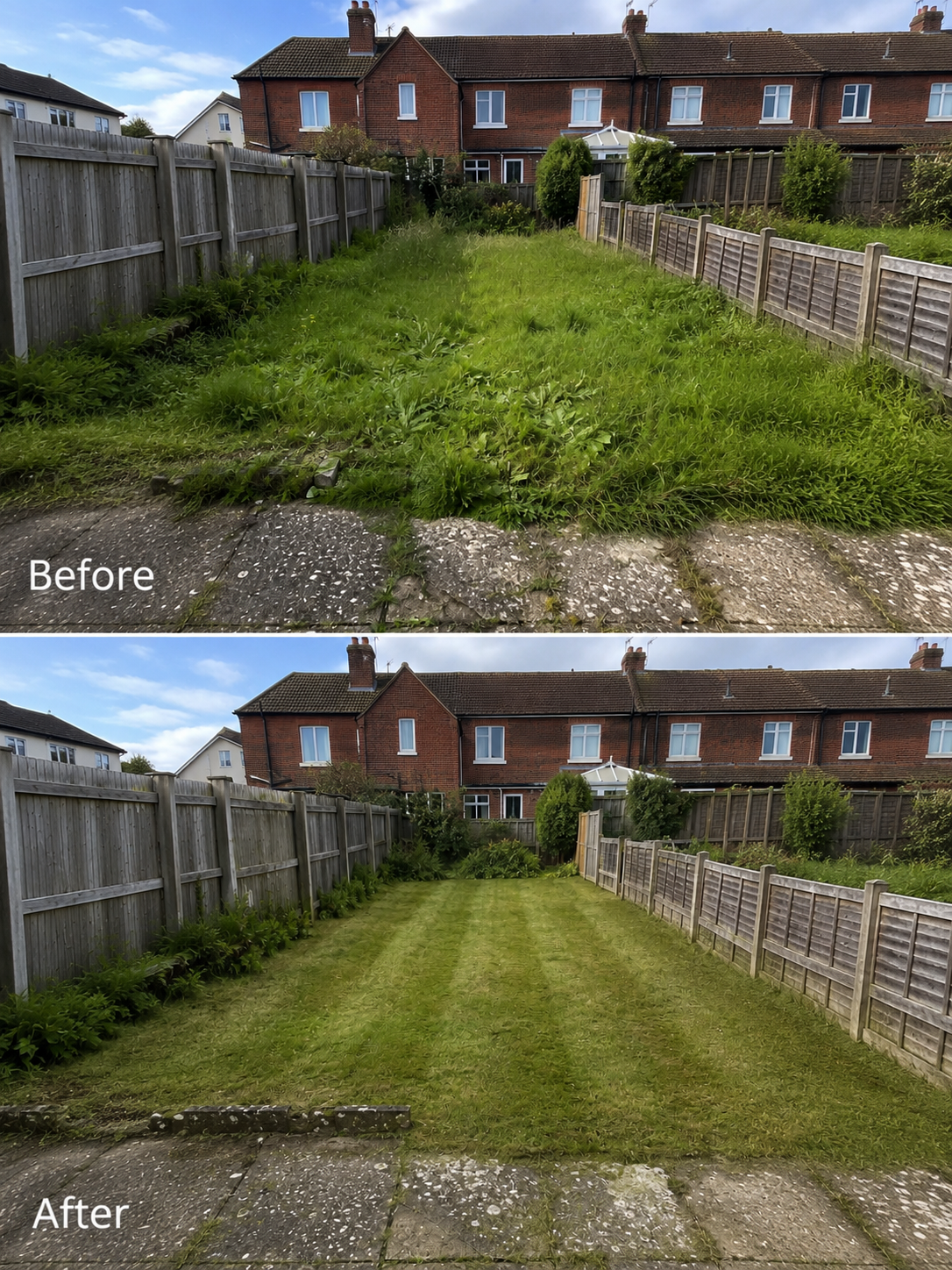 Before and after garden transformation 1