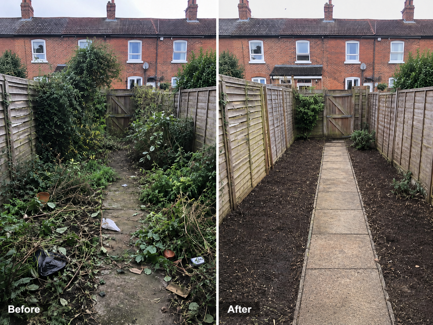 Before and after garden transformation 2